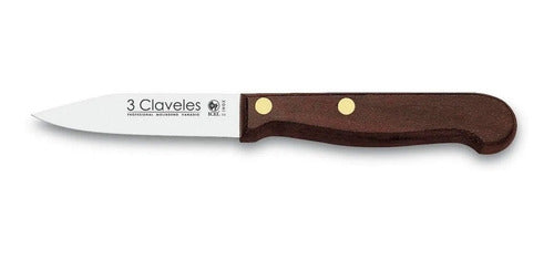 Cuchillo Tres Claveles Mango Madera 8 Cms Mondador