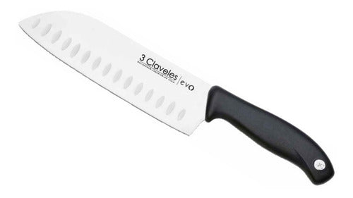 Cuchillo Tres Claveles Santoku Alveolado Evo 18 Cms