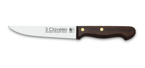 Cuchillo Tres Claveles Inox Mango Madera 11cms Cocina