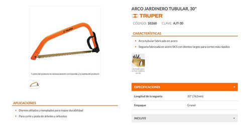 Arco Sierra Truper Trozar 30 # Ajt-30