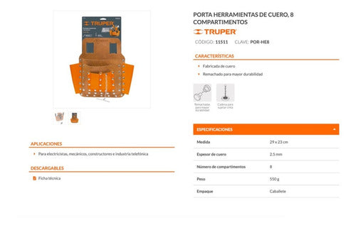 Porta-herramientas Truper 8 Compart. # Por-he8