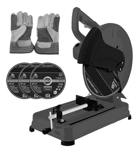 Cortadora Sensitiva 2500w + 3 Discos Y Guantes De