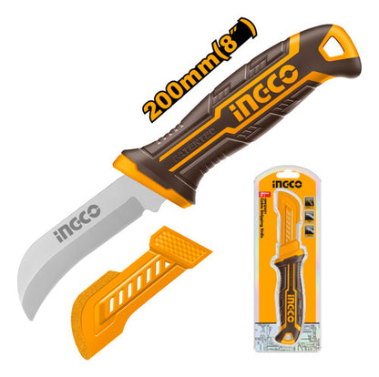 Cuchillo Curvo Pelacable 8'' 200mm Electricista