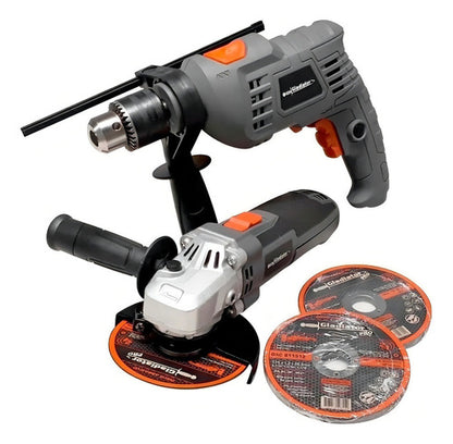 Combo Amoladora Angular 700w + Taladro Percutor 650w +discos
