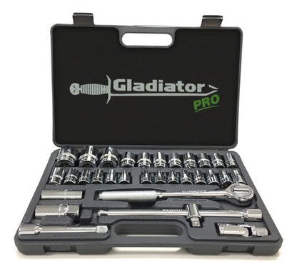 Juego De Tubo, Llave Crique Métrico Gladiator Pro - Jt8321/2 Color Plateado