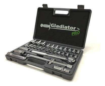Juego De Tubo, Llave Crique Métrico Gladiator Pro - Jt8321/2 Color Plateado