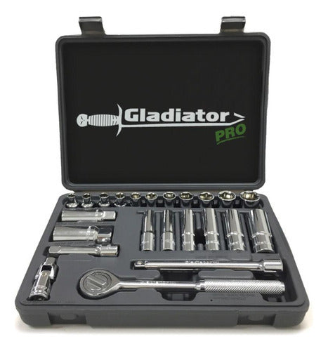 Juego De Tubo, Llave Crique Métrico Gladiator Pro - Jt8233/8 Color Plateado