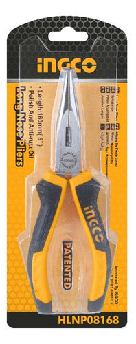 Alicate De Punta Curva Ingco Hbnp08168 6 Pulgadas