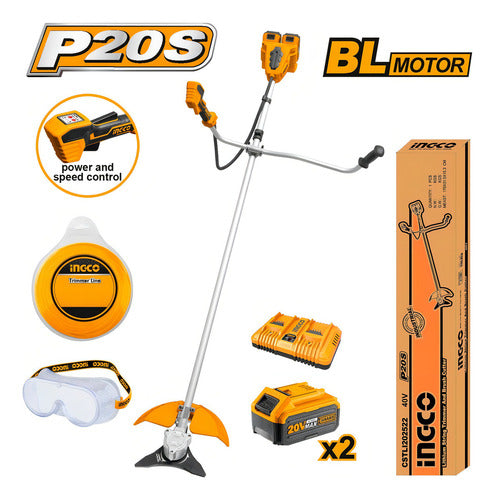 Desmalezadora P20s 20v 2 Bat 4ah Cargador Cstli202522 Ingco