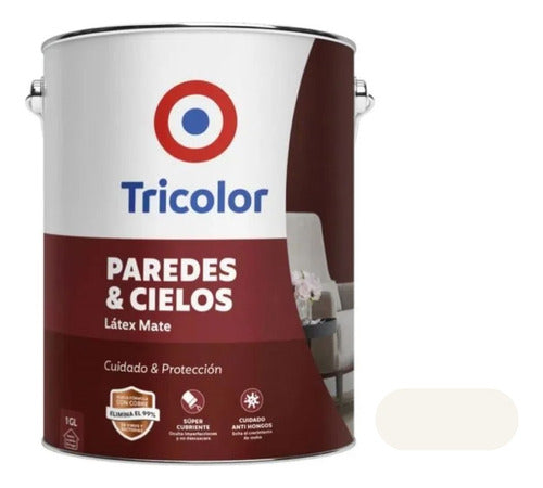 Látex Mate Paredes Y Cielos 1gln Blanco Algodón Tricolor