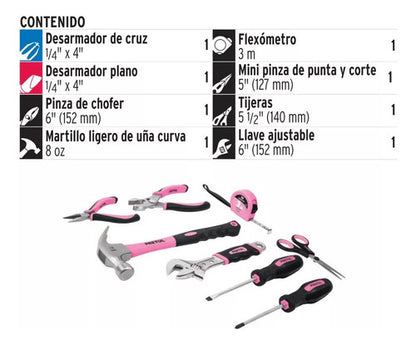 Set Juego De Herramientas 8 Piezas Para Damas Pretul Set-ma8