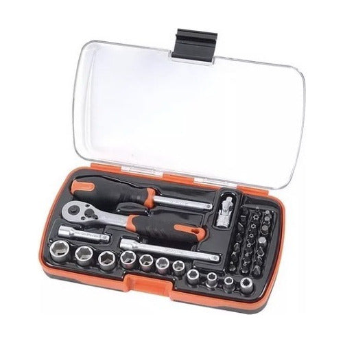 Juego Set De Herramientas Mecánicas Dados Llaves Acero 37pcs