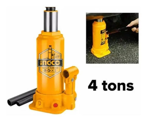 Gata Hidráulica Tipo Botella 4 Ton Ingco Hbj402
