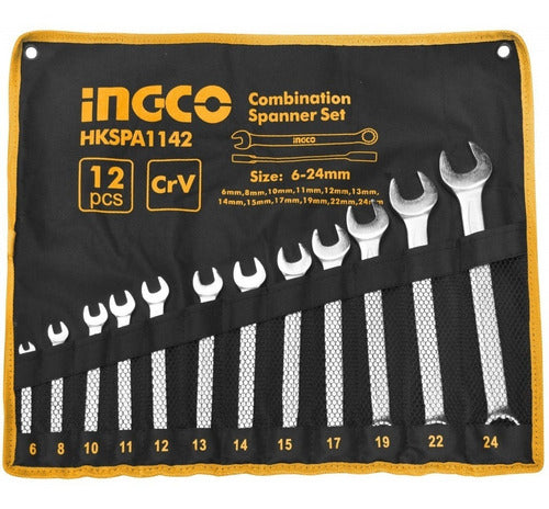 Set Llaves Punta/corona 12 Pzs 6-24 Ingco