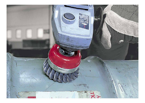 Grata Copa Trenzada 125 Mm Ingco Wb21251 Color Amarillo