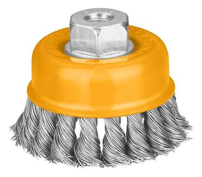 Grata Copa Trenzada 125 Mm Ingco Wb21251 Color Amarillo