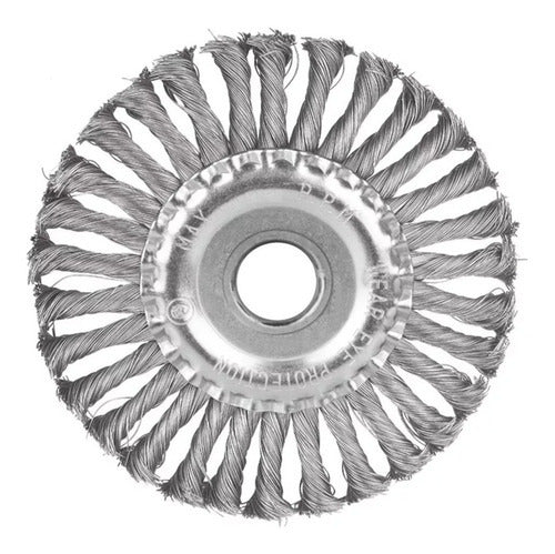 Cepillo Grata Circular Trenzado 150mm Ingco Wb51501 Color Unico Color