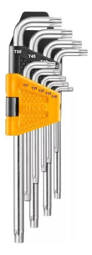 Juego De Llaves Profesionales Ingco Torx T10 A T50 Con 9 Piezas