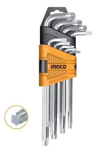 Juego De Llaves Profesionales Ingco Torx T10 A T50 Con 9 Piezas