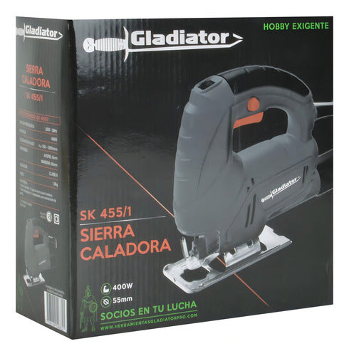 Sierra Caladora 400w 55mm Gladiator Sk 455/1 + Hoja Sierra