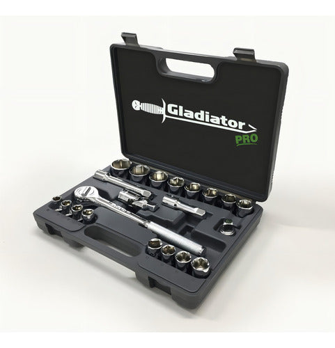 Juego De Tubo, Llave Crique Métrico Gladiator Pro - Jt8211/2 Color Plateado