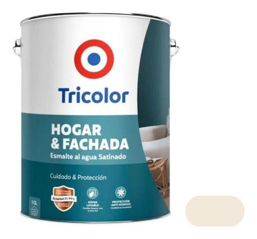 Esmalte Al Agua Satinado Fachada 1gln Blanco Nacar Tricolor Color Único Color