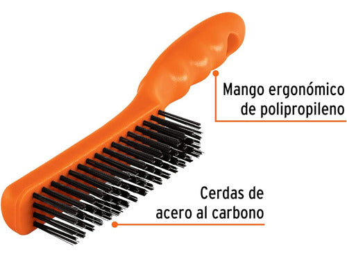 Cepillo (escobilla) Acero Con Mango 4 X 16 Cea-54 Truper