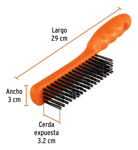 Cepillo (escobilla) Acero Con Mango 4 X 16 Cea-54 Truper