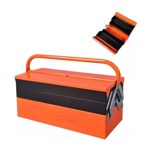 Caja Herramientas 45,7 Cm  Metalica Plegable Tactix