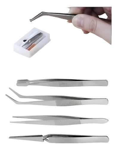 Pinzas Para Electronica Reparacion 4 Piezas Tactix #545065