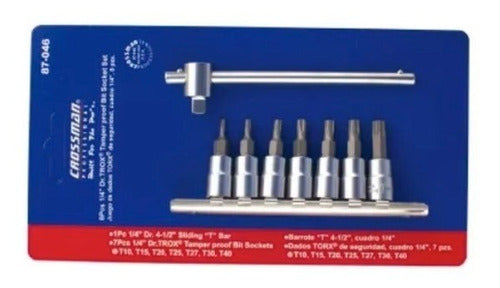 Juego Dados Crossman 1/4 Pta Torx Tamper (8 Pzas) #87-046