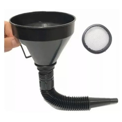 Embudo Flexible C/filtro Uso Gasolina, Aceite, Parafina