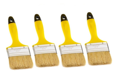 Brocha Para Pintar De 2,5 PLG 6 Cm Mango Plastico Pack 4 Und