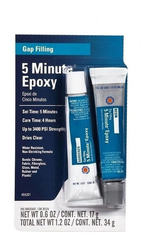 Adhesivo Epoxico Transparente 34 Gr.,5 Min, Permatex