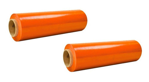 Film Naranja Para Embalaje Rollo 300 Mts Strech 2 Unidades