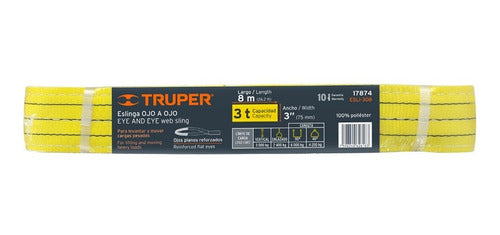 Eslinga De Ojo A Ojo Truper De 3 X8 Mts 3 Toneladas Esli-308