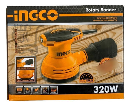 Ingco Industrial Rs3208 Naranja 50hz/60hz Lijadora Roto Orbital Industrial 320w + 5 Lijas