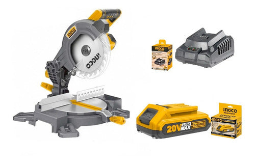 Sierra Ingleteadora Inalámbrica 210mm 20v + Bat 2ah+cargador