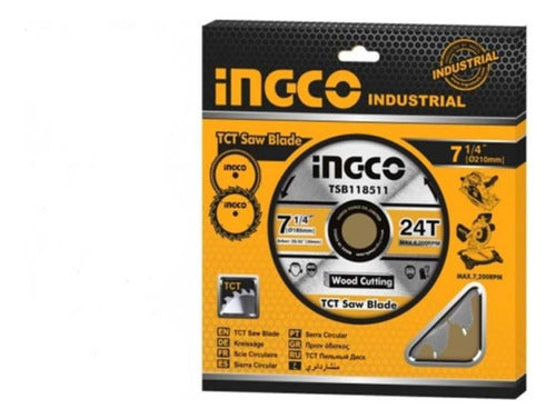 Disco Corte Madera Jgo.3 Pzas.7 1/4  24 T, 40 T, 60 T Ingco