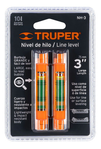 Nivel Truper De 3  Para Cuerda Set 2 Piezas
