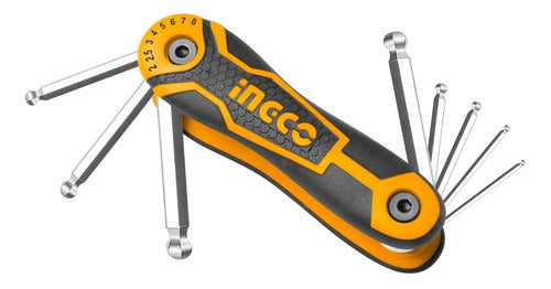 Set Llaves Allen Portátil Ingco Profesional Punta Bola