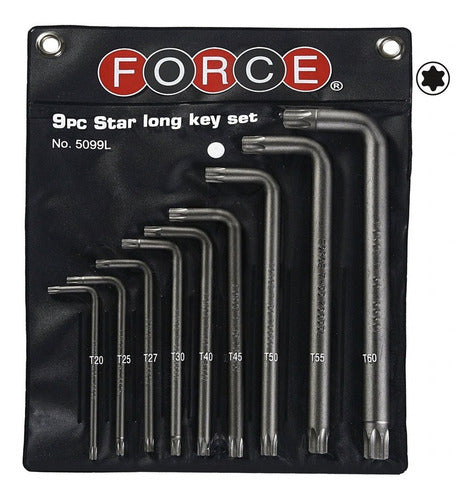 Juego De Llaves Torx T20 - T60 Largas 9 Pzas. Force