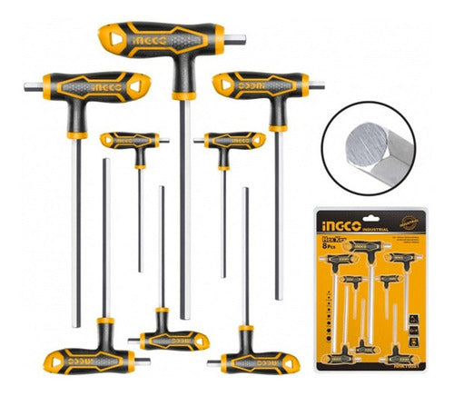 Set 8 Llaves Allen Tipo T 2-10mm Ingco