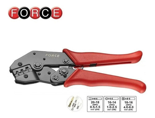 Alicate Apreta Terminales Electricas Force 6803