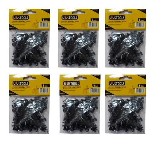Grapa Para Cable Negro 4mm 100pcs/set 6 Unidades