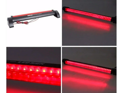 Tercera Luz Roja Freno Universal Adhesivo 24 Led Auto 12v
