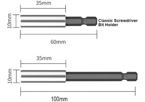 Pack 2 Puntas Magnetica Extension Bit Larga - Corta Harden