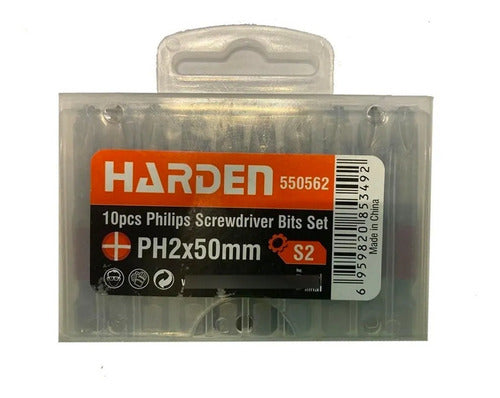 Set 10 Puntas Phillips Ph2x50mm Harden