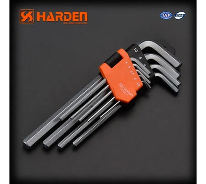 Set Llaves Allen Hexagonal 9 Piezas Harden 1,5 Mm - 10mm