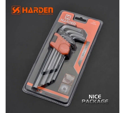 Set Llaves Allen Hexagonal 9 Piezas Harden 1,5 Mm - 10mm